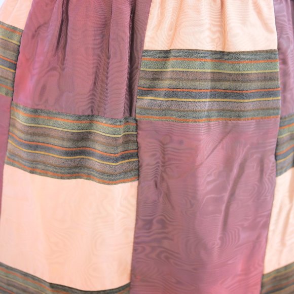 vtg MR HANK Velvet Moire Prairie Patchwork Maxi Skirt Hippie Gypsy Boho S/M EUC - Picture 8 of 10